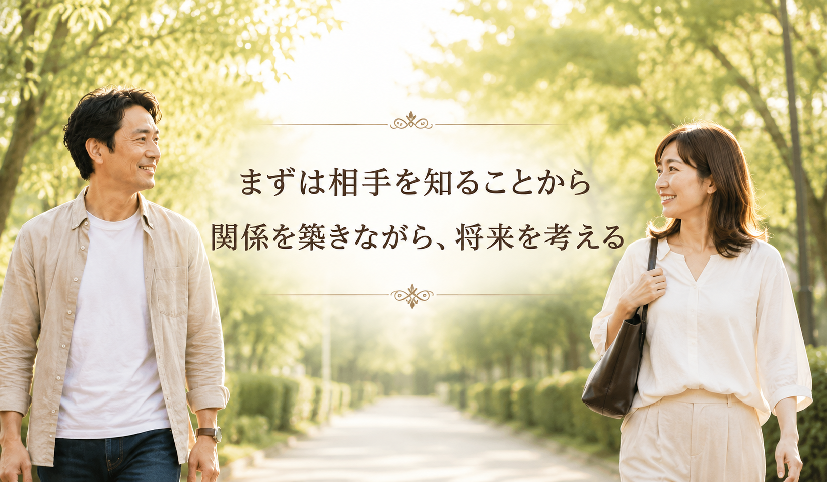 結婚を急がず相手との関係を築きながら将来を考えるイメージ写真