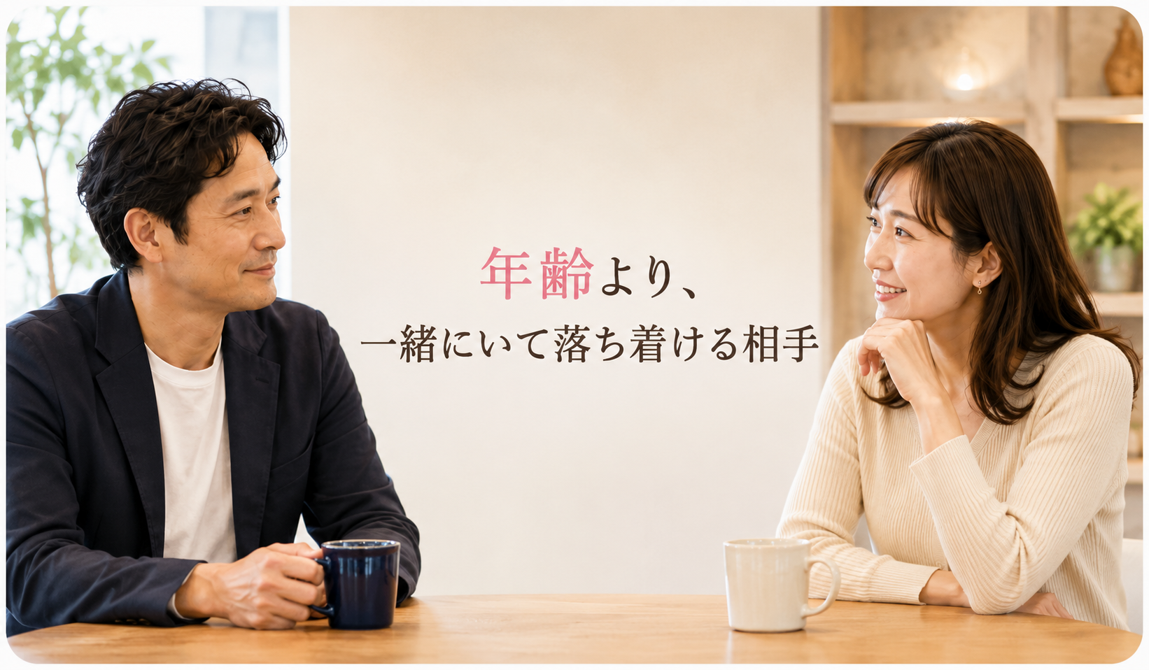 年齢より一緒にいて落ち着ける同世代の相手を探すイメージ写真